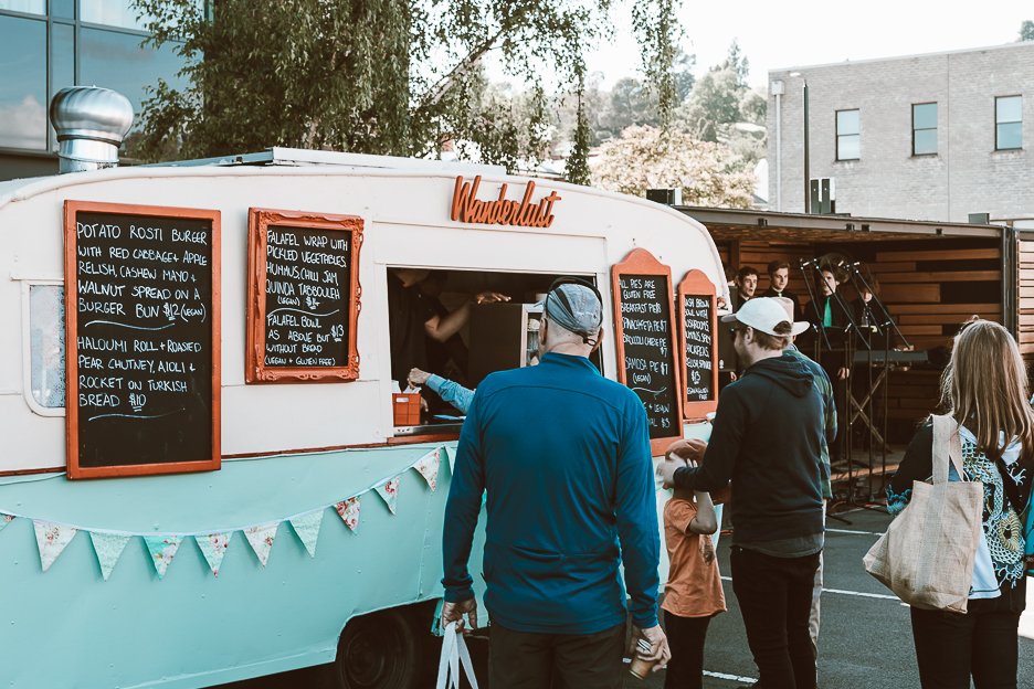 Launceston City Guide 3 L Food truck at Harvest Market, Launceston