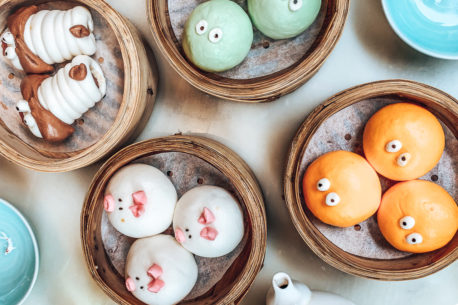 Cartoonish, coloured dim sum at Yum Cha Central, Hong Kong